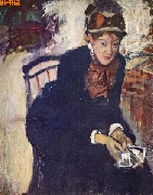 Miss Cassatt die Karten haltend nach Degas